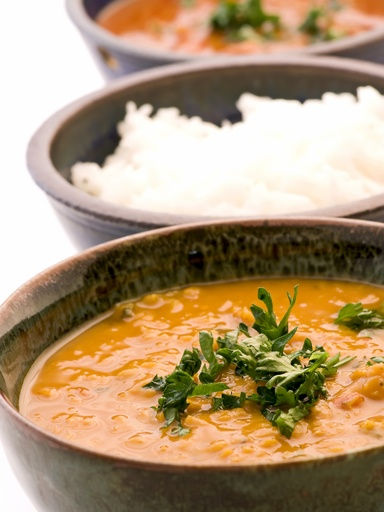 Dhal de lentilles corail avec lait de coco Dhal de lentilles corail avec lait de coco
