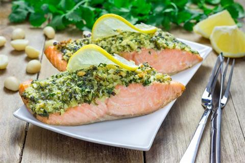 Pavés de saumon en croûte d'herbes